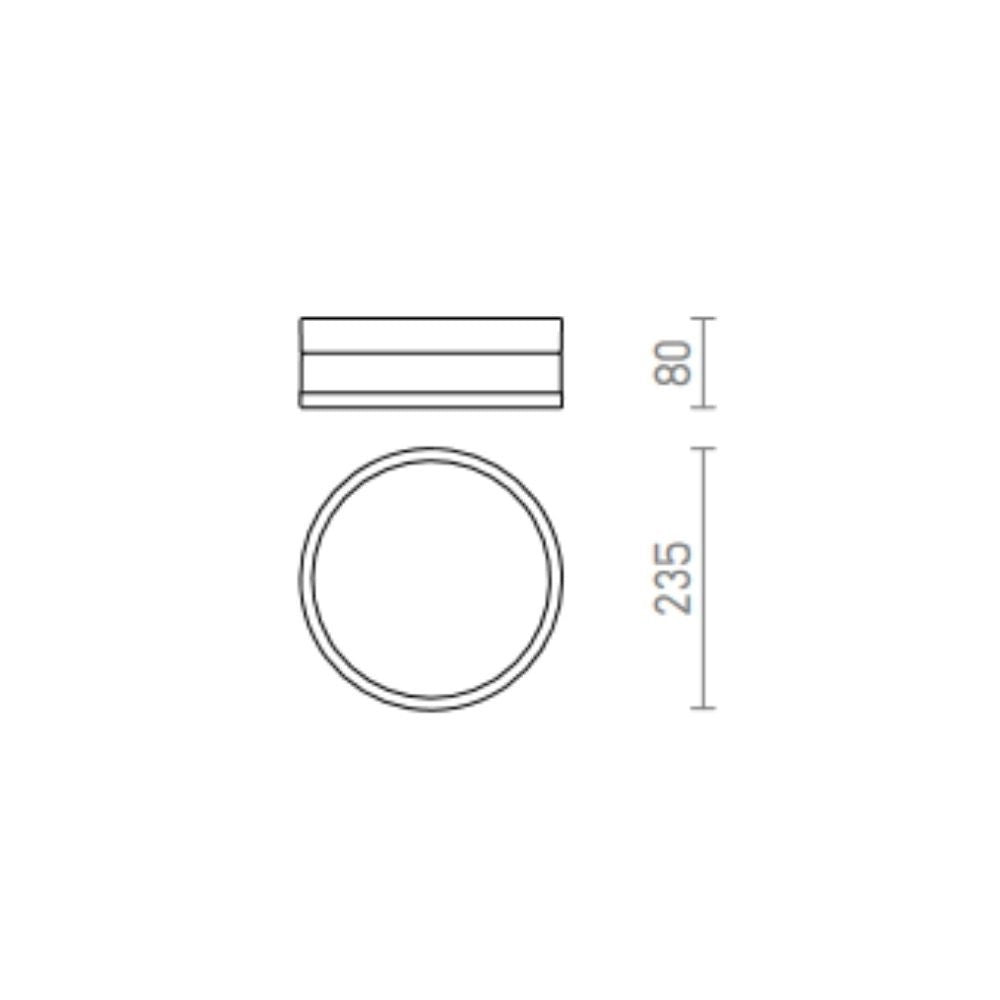Plafoniera CIRA LED 23 da soffitto  vetro opalino/nero 230V LED 12W IP44  3000K