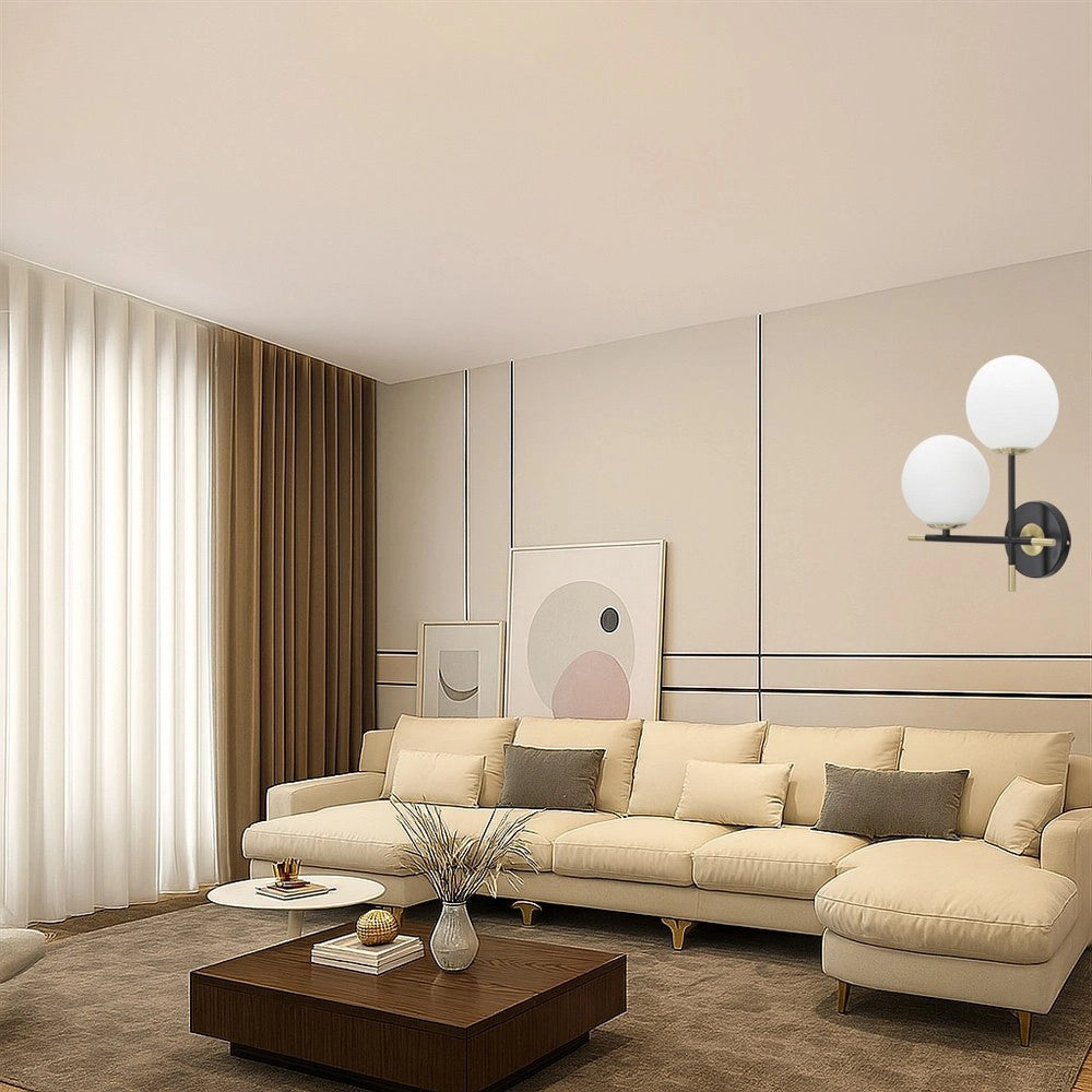 Trade Shop - Applique A Parete 2 Sfere Illuminazione Decorativa Contemporaneo Con 2 Attacchi G9 Aq59 -