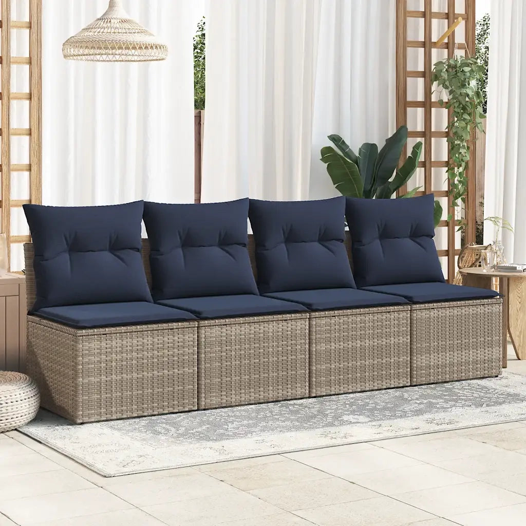 Set Divano Giardino 2 pz con Cuscini Grigio Polyrattan Acacia 3325247