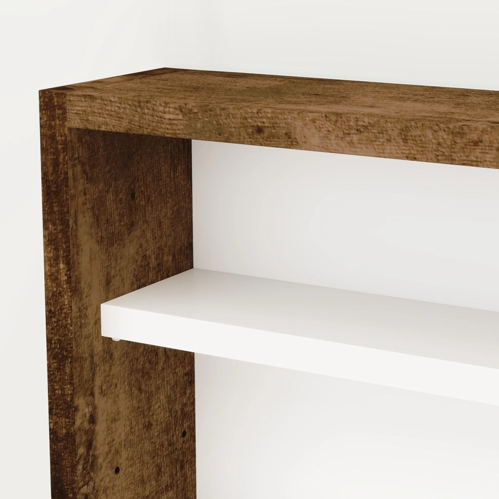 Libreria a muro con 5 ripiani regolabili e 2 ante scorrevoli ¨C zephmum ¨C 80x9.5x60 cm marrone