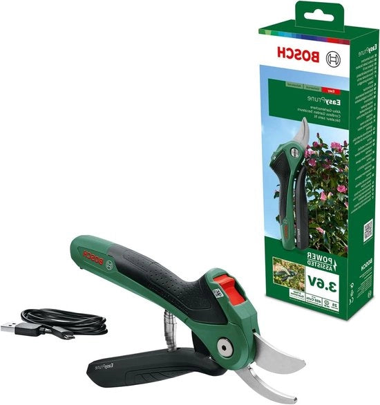Taglierino a batteria EasyPrune - Batteria integrata da 36 volt; 450 movimenti di taglio per ricarica; ricaricabile con cavo micro-USB; confezione in cartone.