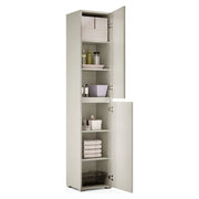 Daisuke, Armadio Multiuso 2 Ante 5 Ripiani Made in Italy, 45x195h cm Grigio Chiaro