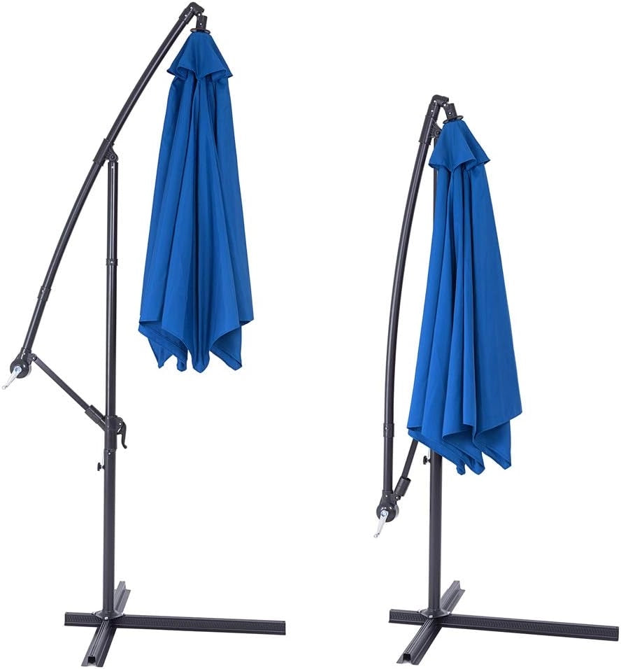 Ombrellone 300/330 cm con Base Copertura Protezione UV 50+ Grande Inclinabile Impermeabile Giardino Balcone Terrazza Ombrellone a Manovella