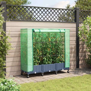 Vaso da Giardino con Copertura per Serra e Ruote 3 pz PP 3423063