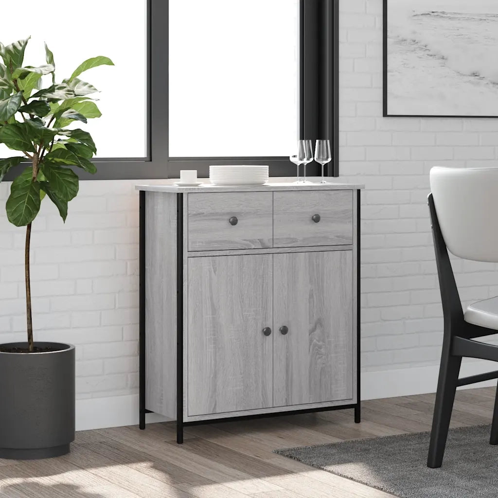 Credenza | Madia | Buffet da pranzo | Armadio da pranzo Grigio Sonoma 70x30x80 cm in Legno Multistrato