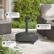 Parasol Base With Wheels For 38/48 Mm Pole, 27 Kg, Round