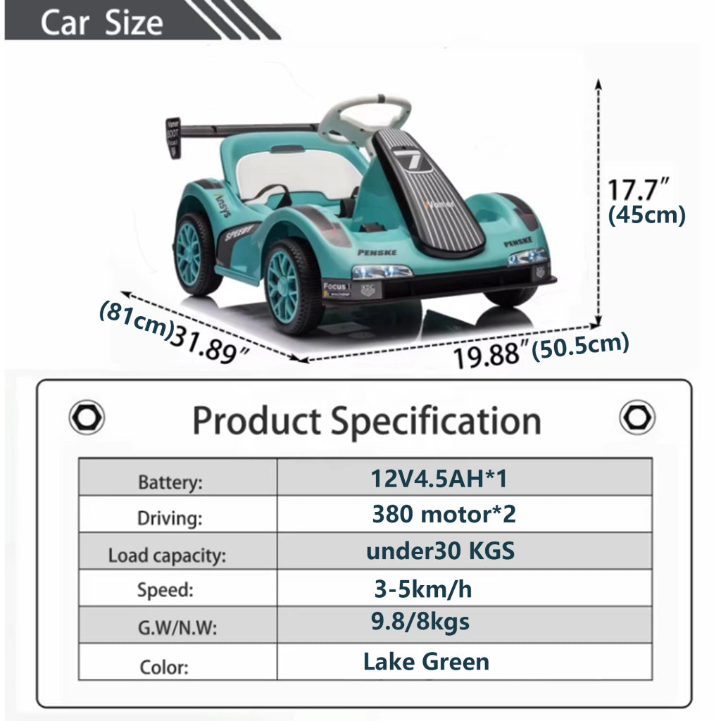 Go Kart Elettrico per Bambini ¨C zephmum ¨C Verde, Batteria 12V, Telecomando, Cintura di Sicurezza