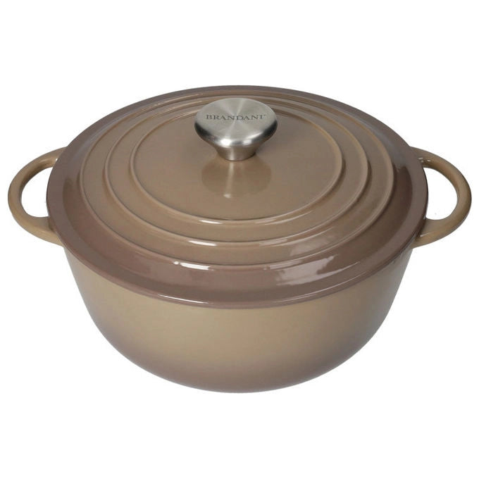 Brandani, Casseruola Cocotte Tortora 3 Litri, Ghisa Smaltata, Diametro 22 cm