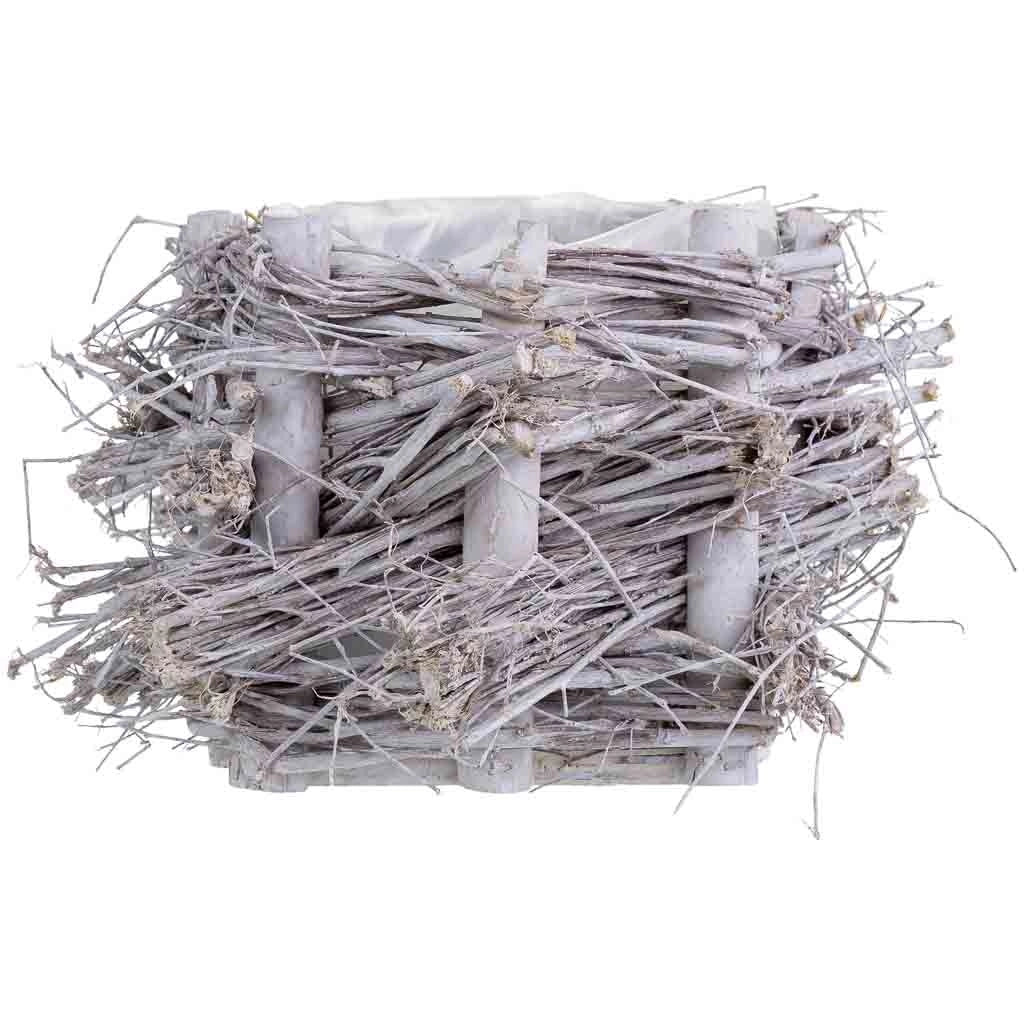 Cesto rettangolare in vimini grigio 25x16x12h cm