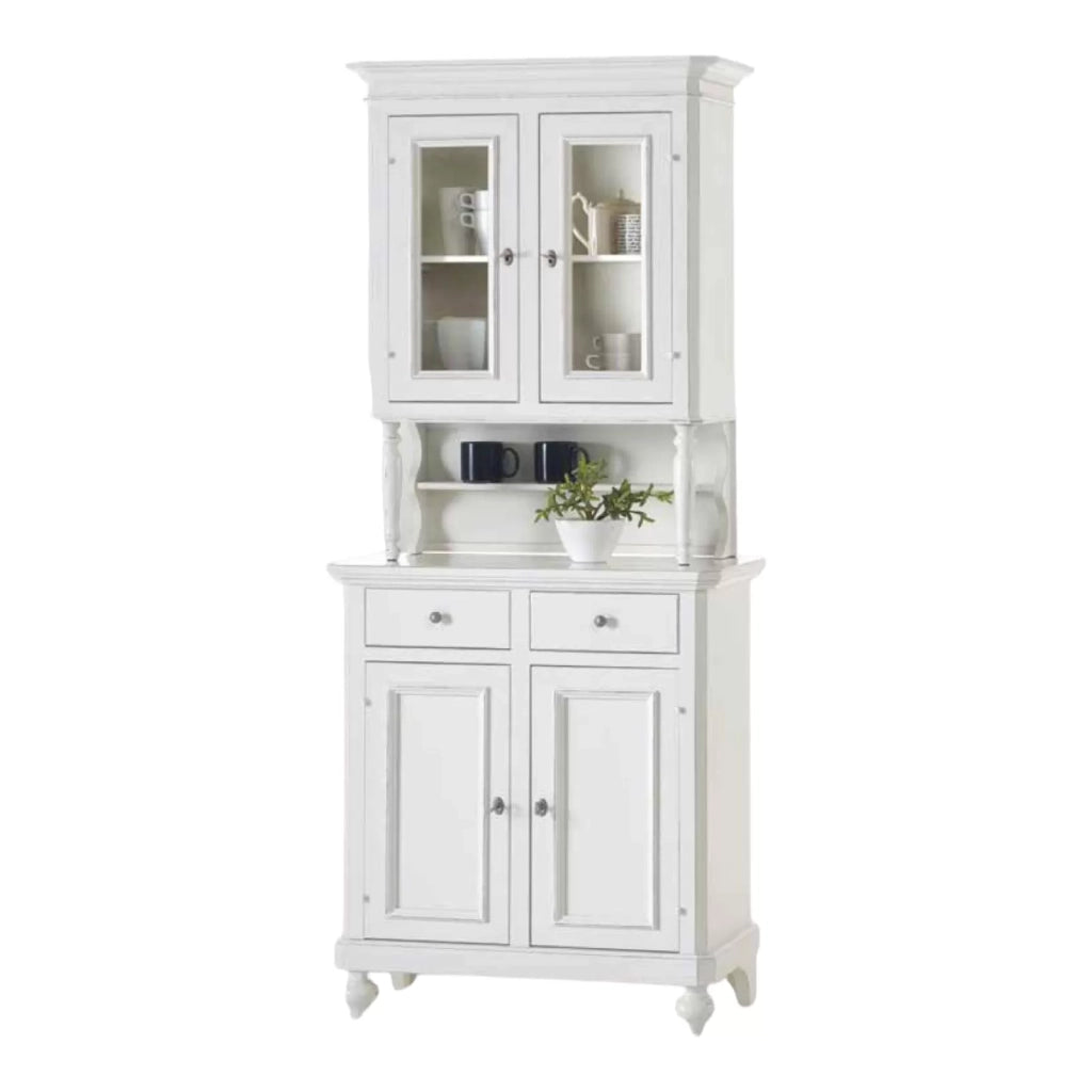Cristalliera 2 ante napoletana arte povera in legno bianco 82x43x205 (1116+1117) - Mobili 2G