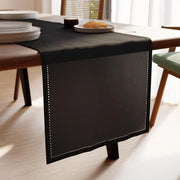 Tavolo da lavoro in cotone puro con disegno a maglia nero - 32 x 230 cm - lavabile in macchina - tavolo da lavoro in cotone 60 x 140 cm