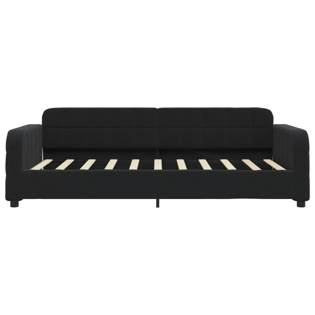 Divano Letto Estraibile con Cassetti-Sofa Letto-Daybed Nero 90x190 cm in Velluto 388716