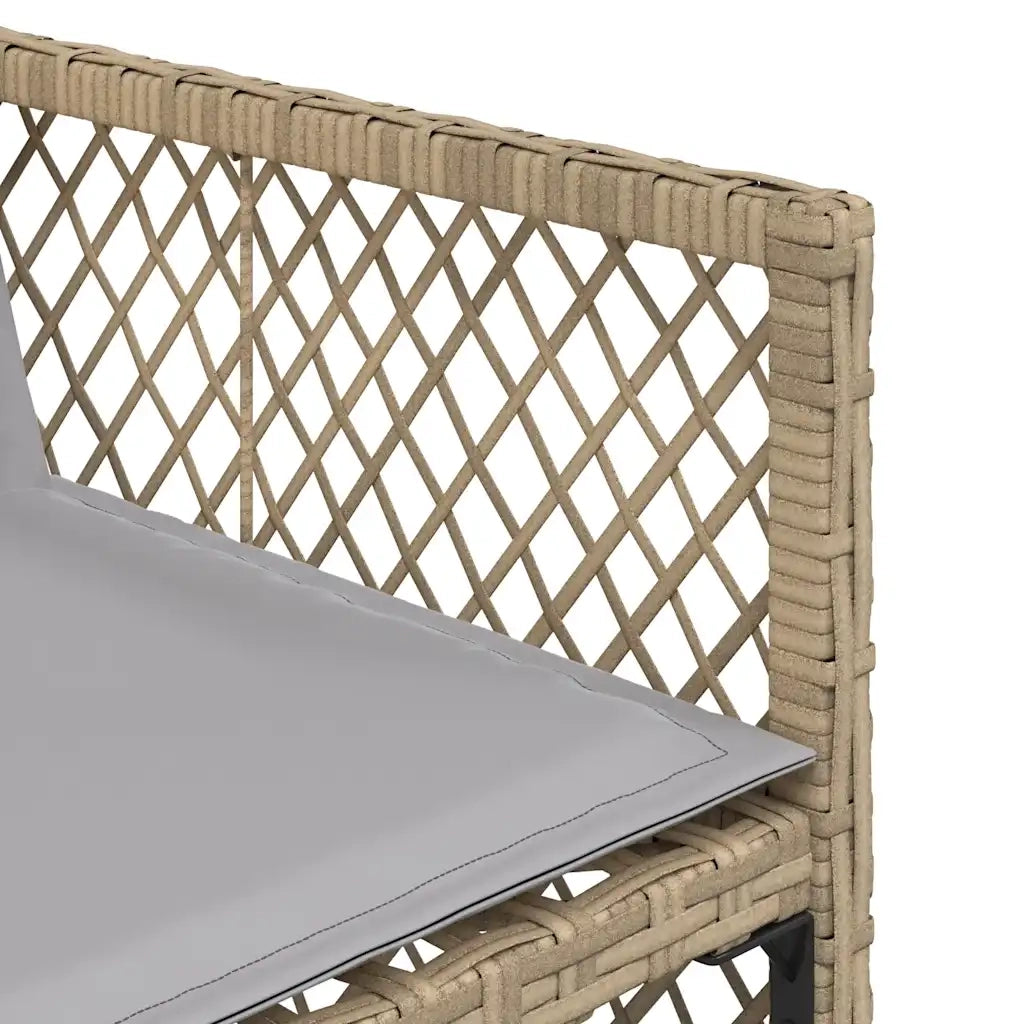 Set da Pranzo da Giardino 11 pz con Cuscini Beige in Polyrattan 3210792