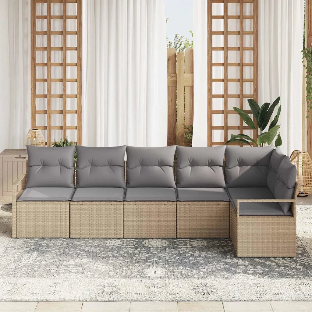 Set di divani 6 pcs Beige polyrattan 3346400