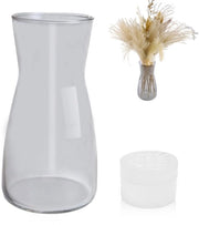 Vaso di vetro per fiori Vaso di vetro trasparente per fiori Vaso di vetro per decorazione di tavolo Vaso di vetro rossogrigio Decorative vasi per pampasgras Tulipani Rose Decorazione per camera da letto Sala da pranzo Ufficio