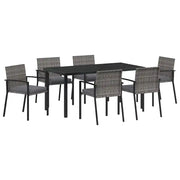 Set da Pranzo per Giardino 7 pz | Set Salotto da Giardino Grigio