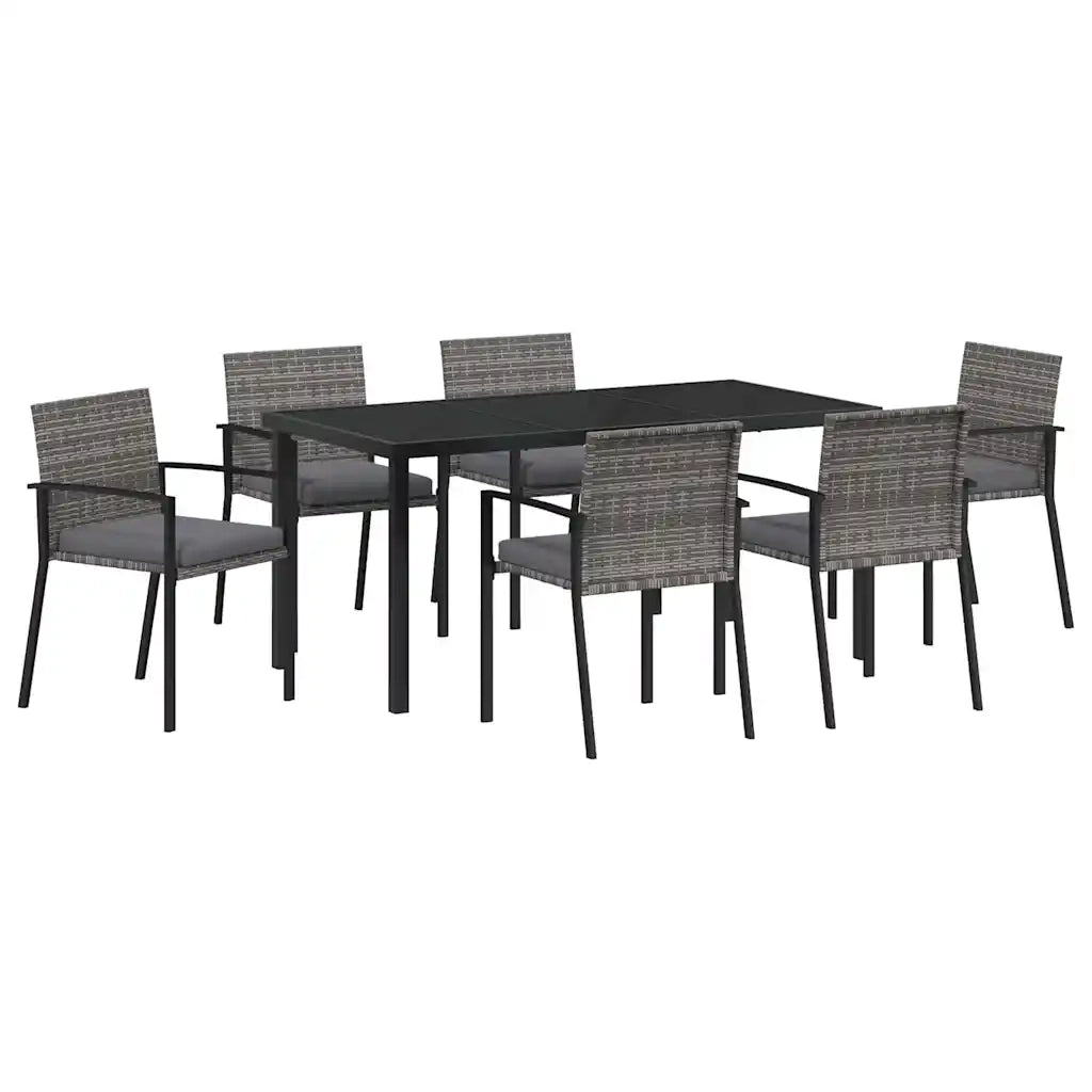 Set da Pranzo per Giardino 7 pz | Set Salotto da Giardino Grigio