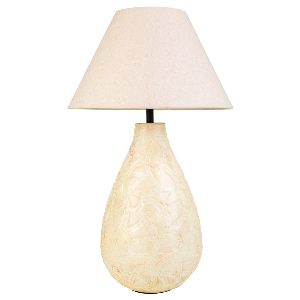 Lampada da tavolo in metallo panna 33x33x60h