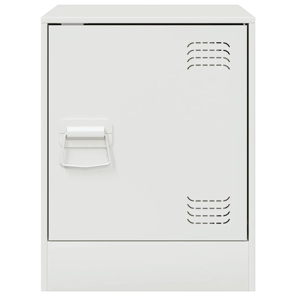 Comodino-Tavolino da notte Bianco 34,5x39x44 cm in Acciaio 833441