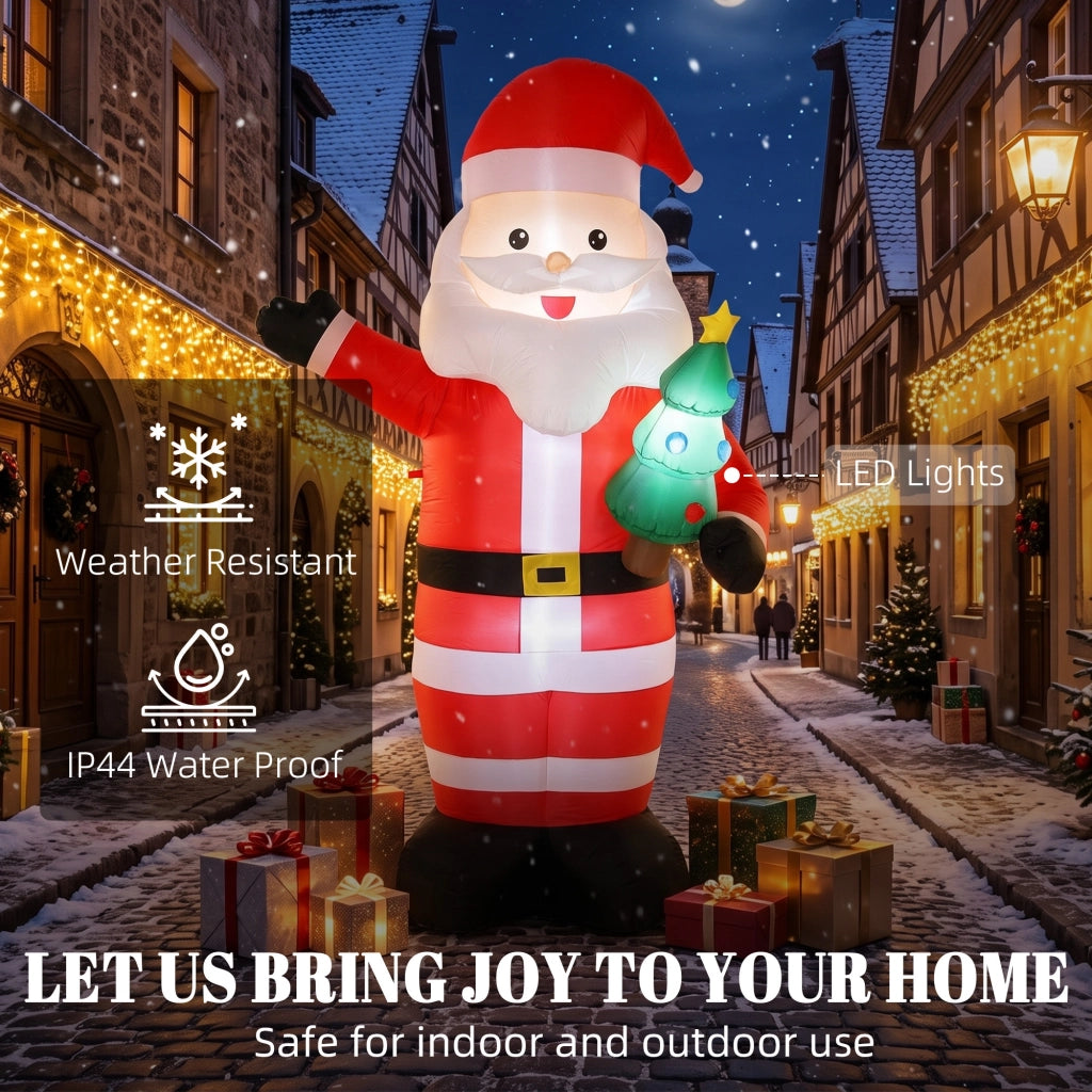 Père de Noël Gonflable de 243 cm avec Lumières LED
