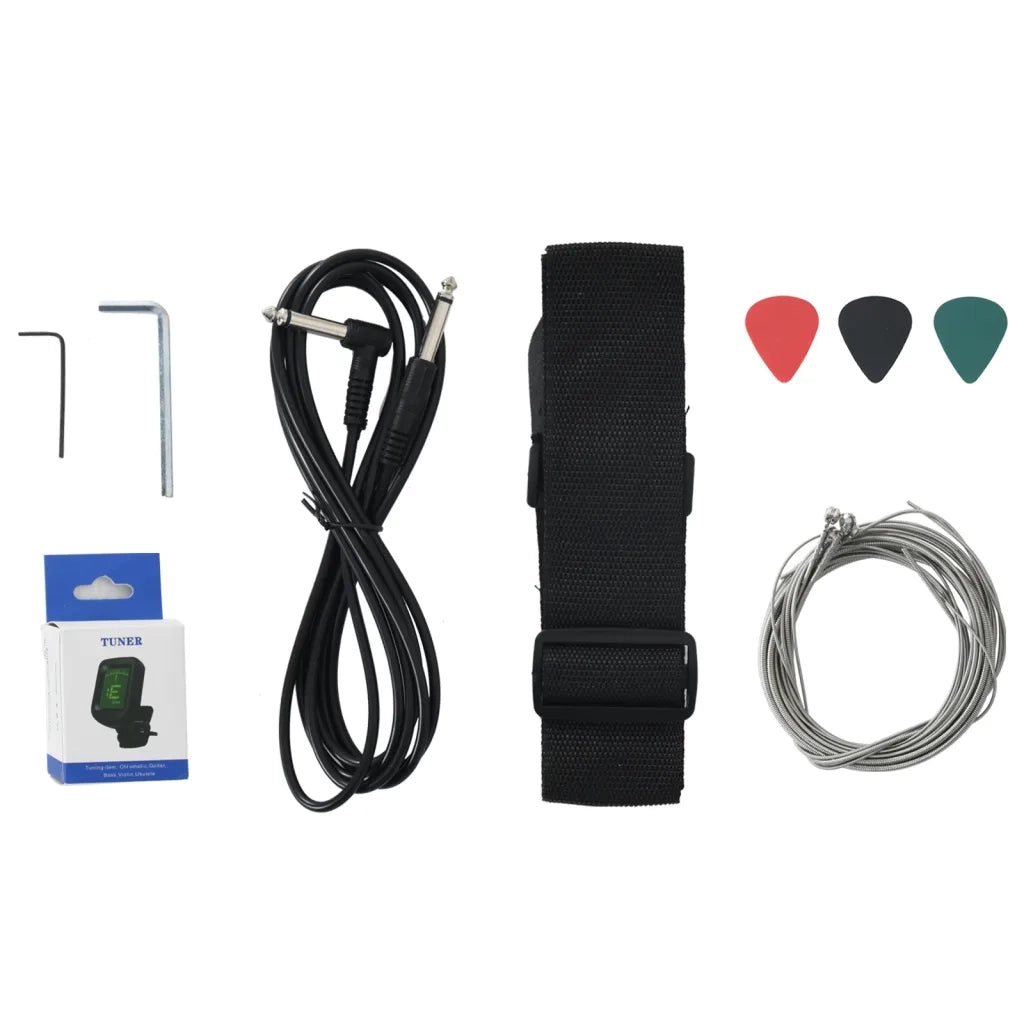 Basso Elettrico per Principianti con Custodia Blu Nero 4/4 46" CFW9706438