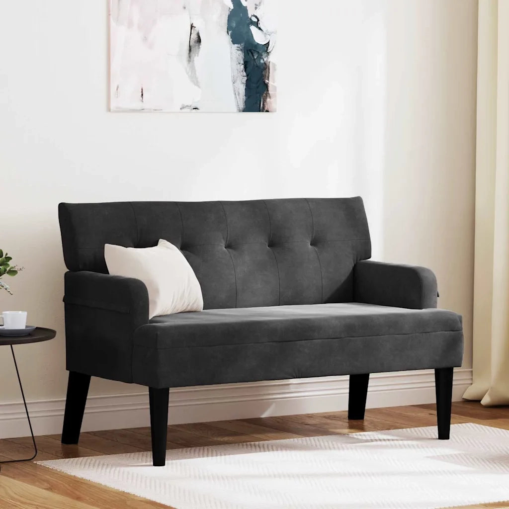 Panca Chesterfield Nero 112 x 65,5 x 75 cm Velluto CFW8501073