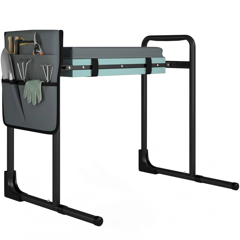 Sgabello Pieghevole Giardino con Cuscino e Tasche ¨C zephmum ¨C Grigio Scuro