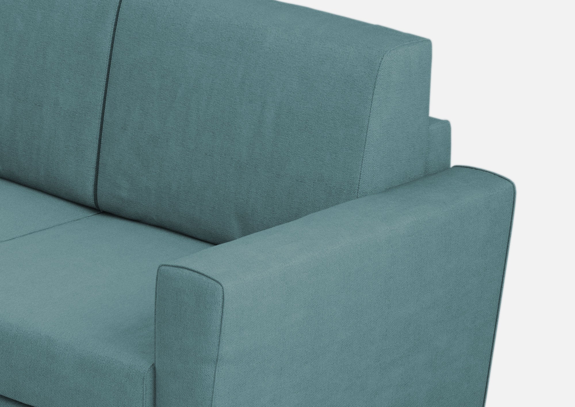 Divano Angolare 6 Posti 288x248x85 cm Yasel in Tessuto Petrolio