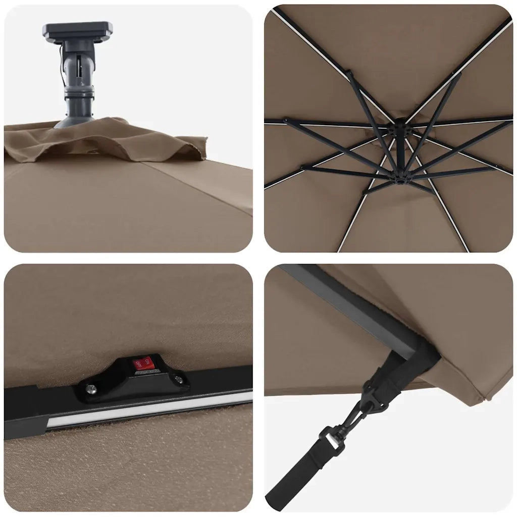 Ombrelloneda-Ombrello da giardino balcone Talpa 294 x 294 x 248 cm Poliestere e Alluminio