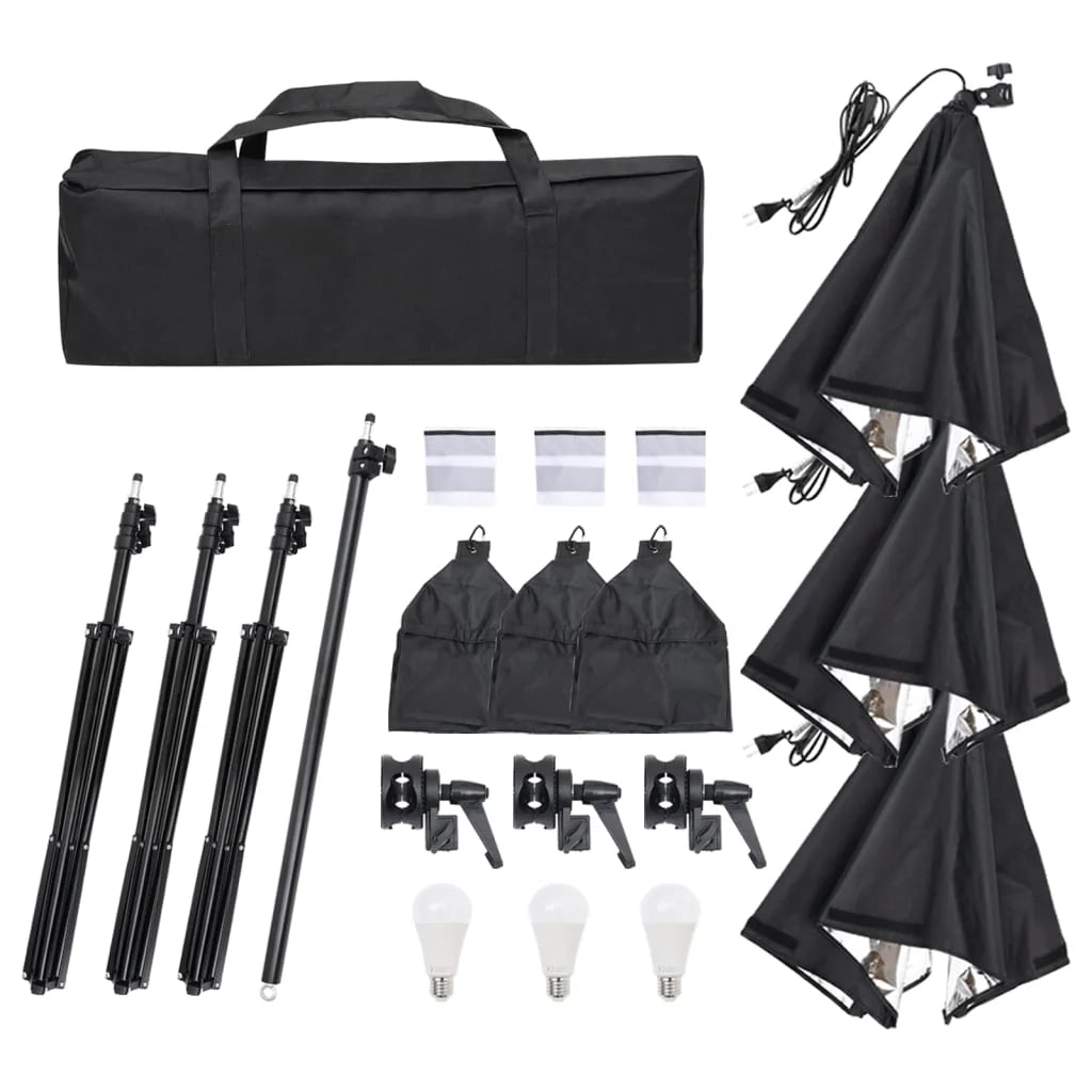 Kit per studio fotografico con set di illuminazione nera 02_0042400