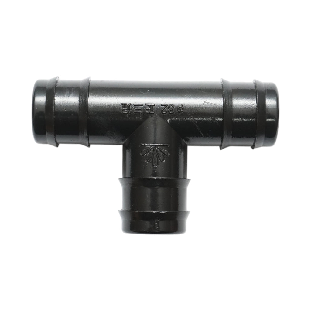 Raccordo a T con attacco uguale per tubo di irrigazione, 32x32x32 mm, per sistemi di irrigazione.