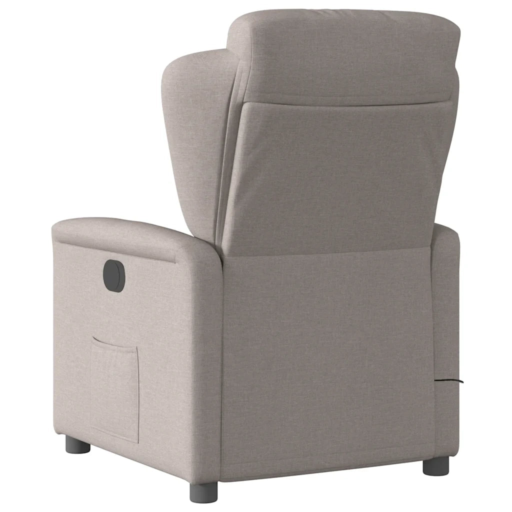 Poltrona Massaggiante | Sedia Relax Reclinabile Elettrica Tortora in Tessuto