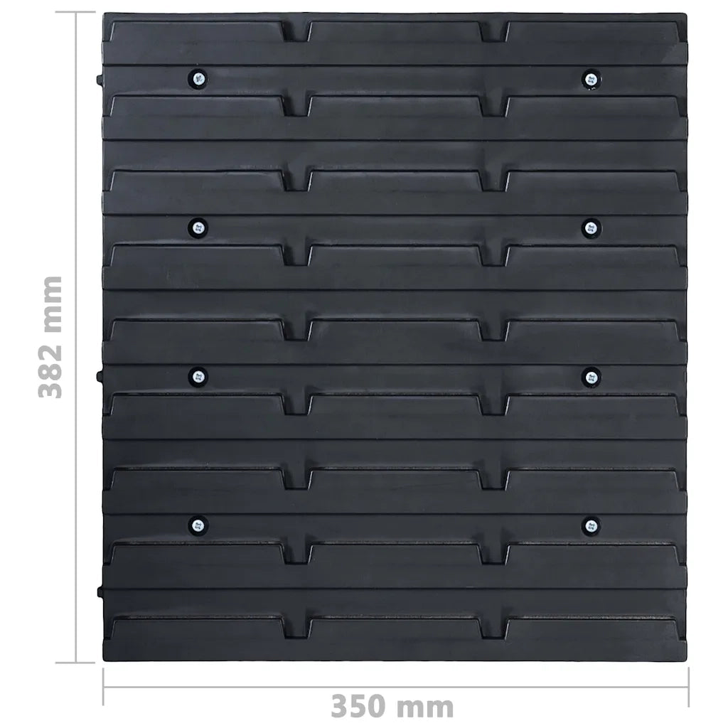 Kit Contenitori 103 pz con Pannelli a Parete Rosso e Nero CFW6309488