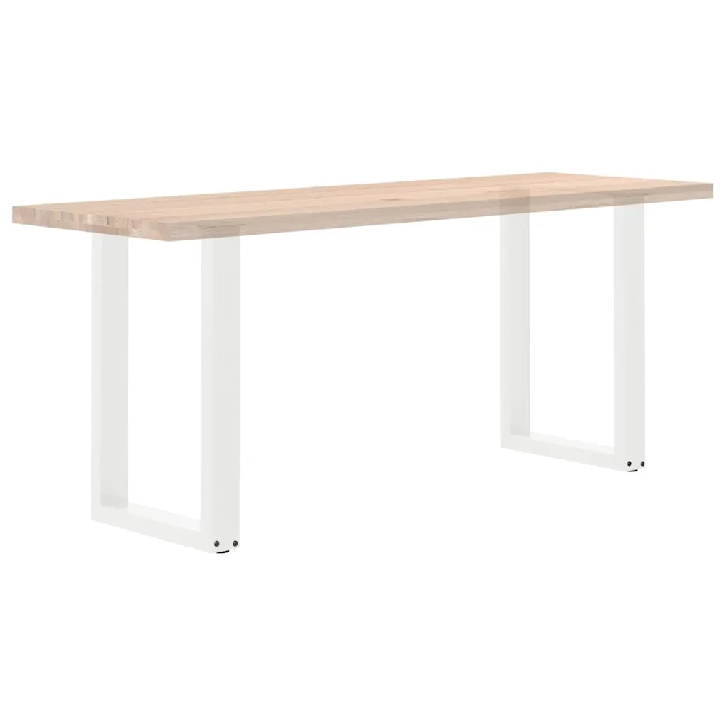 Gambe per tavolo da pranzo a forma di U 2 pz bianche 50x(72-73) cm in acciaio 4013177