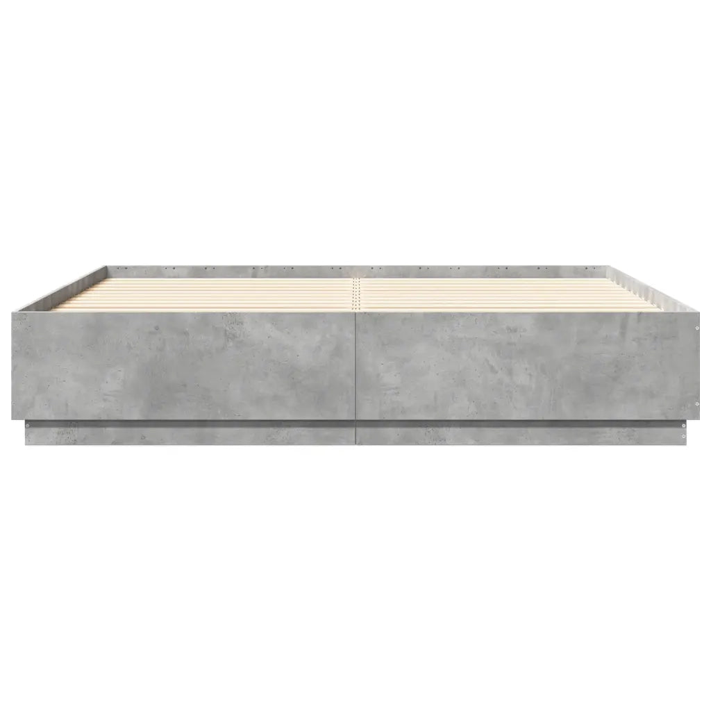 Giroletto Luci LED Grigio Cemento 200x200 cm Legno Multistrato