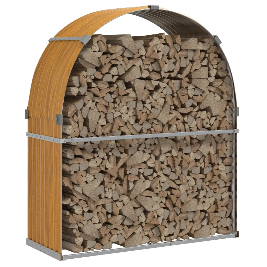 Portaceppi Effetto Legno 120x45x140 cm in Acciaio Zincato 364581