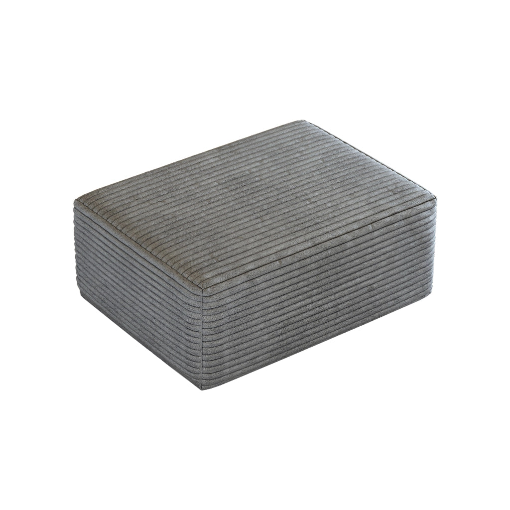Poggiapiedi modulare con design reversibile in tessuto a coste grigio