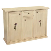 Madia credenza 3 porte 1 cassetto shabby avorio anticato decori 120x39x85 - Mobili 2G