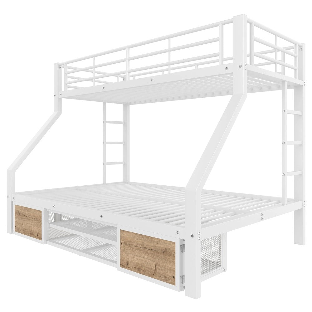 Letto a Castello per Bambini con Cassetti e Scala ¨C MINIMAL ¨C Bianco 90x200 140x200