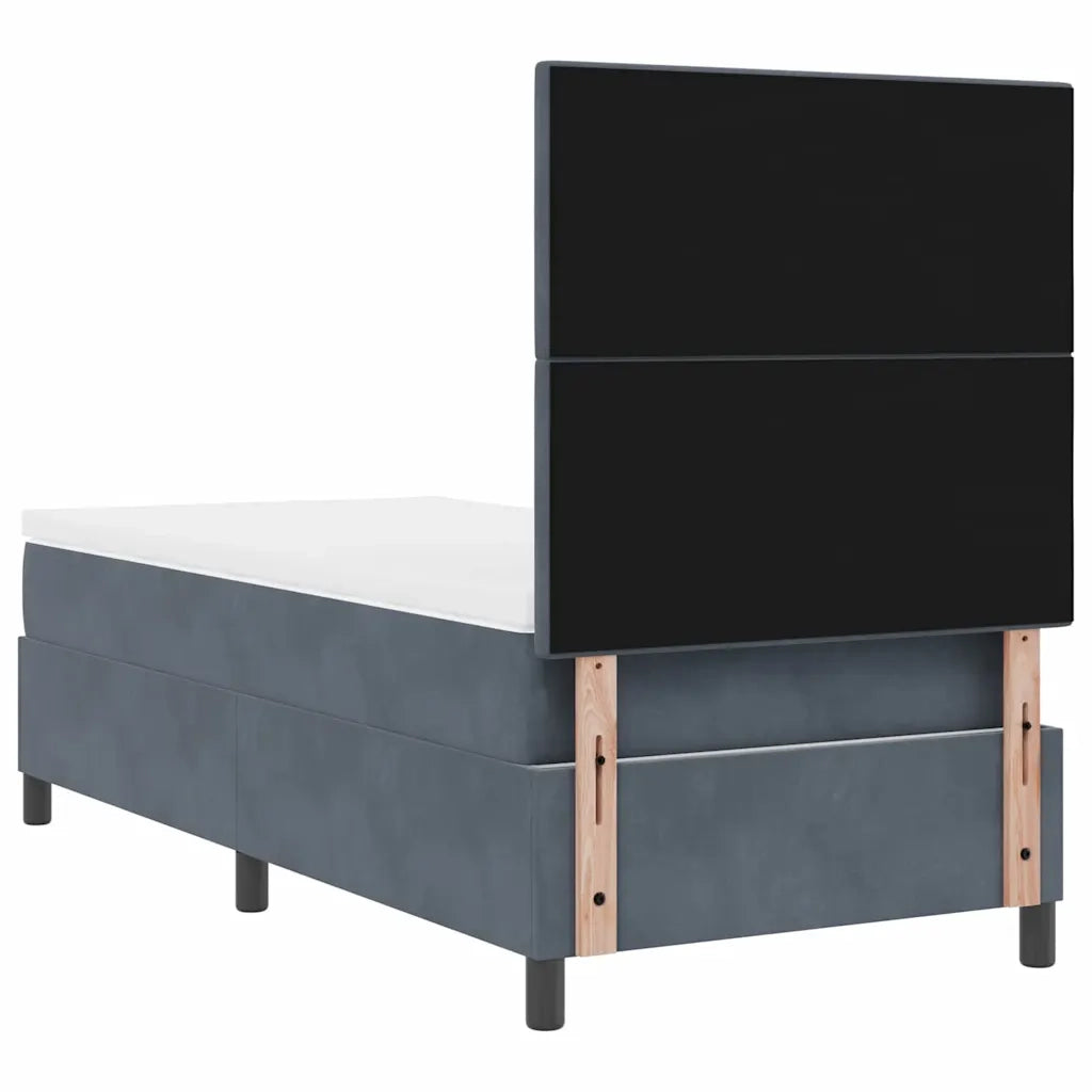 Letto a Sorgente LED Grigio scuro 80 x 200 cm Velluto 3343275