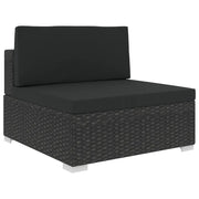 Set Divani da Giardino 12 pz con Cuscini in Polyrattan Nero cod mxl 34823