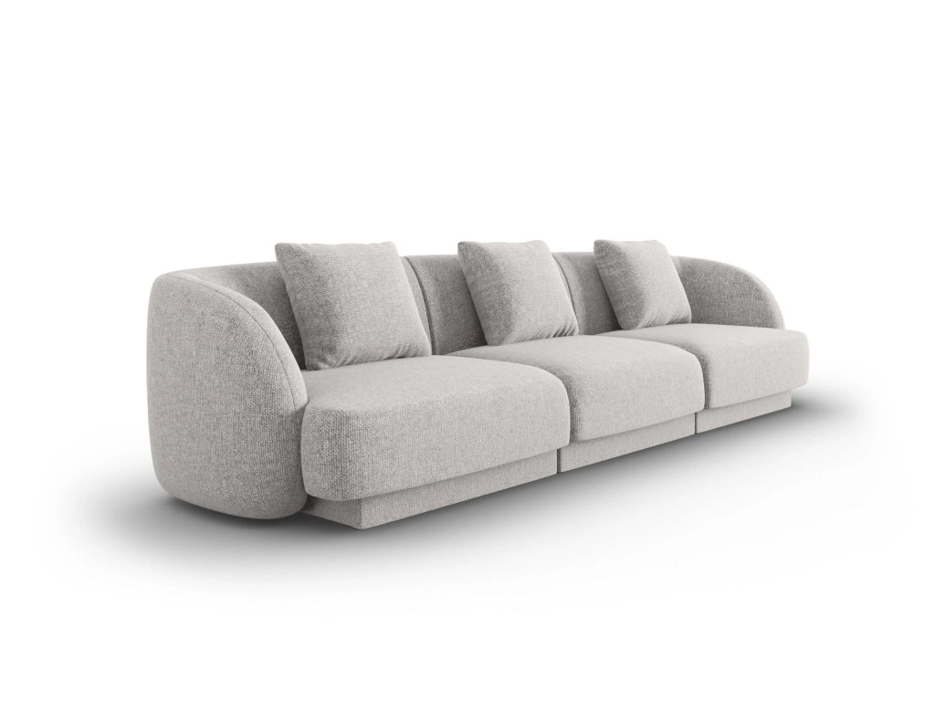 Cosmopolitan Design - Divano "Tulum" 3 posti in ciniglia grigio chiaro 