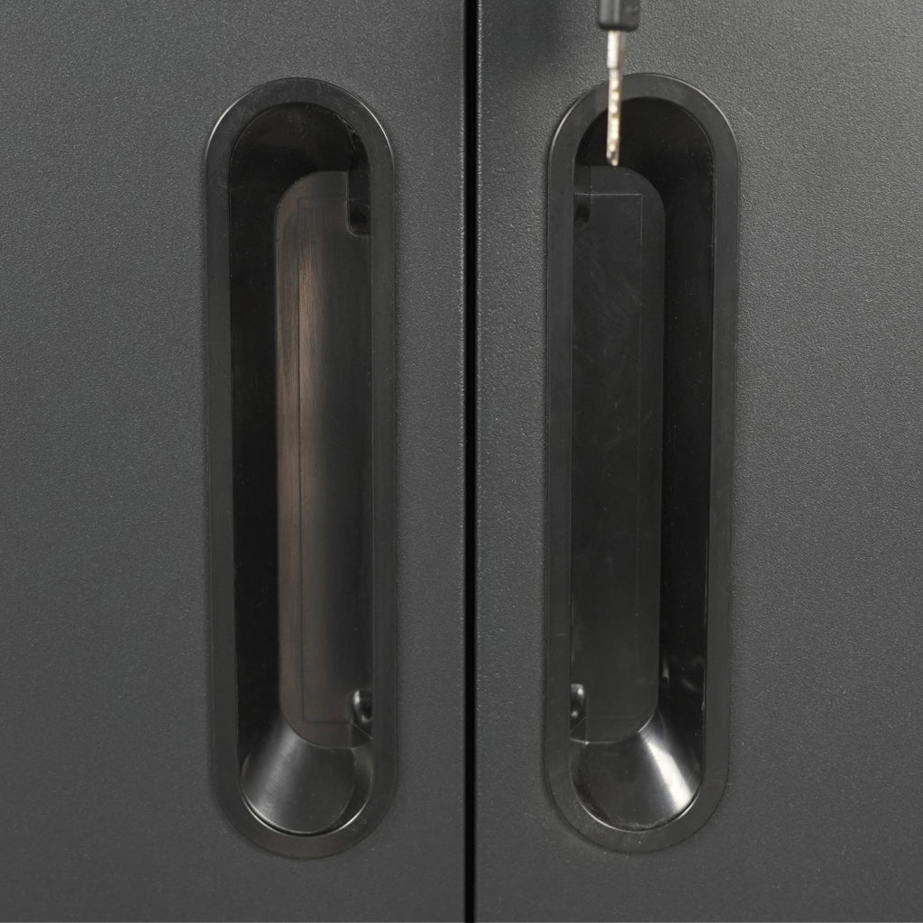 ARMADIO PORTAOGGETTI IN METALLO 75x42x88 cm Nero con ruote e serratura