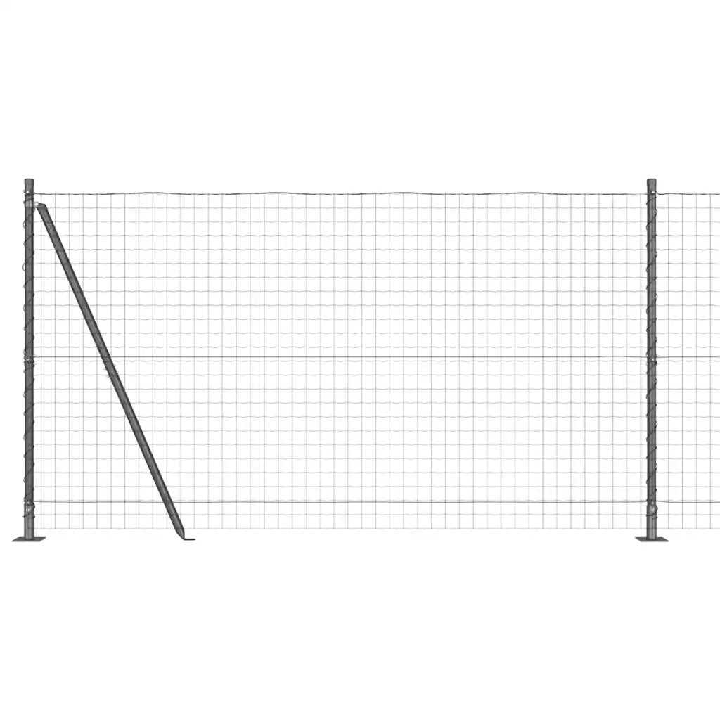 Recinzione con Posto Grigio 1,2 x 25 m Acciaio e PVC