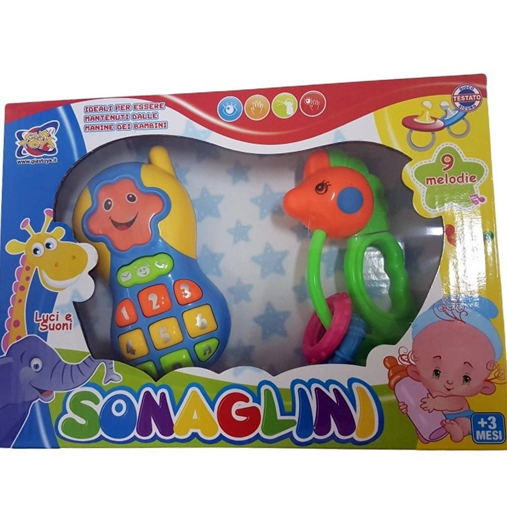 Trade Shop - Baby Telefono Primi Tocchi Con Luci E Suoni Sonaglio Sviluppo Formazione Bambini -