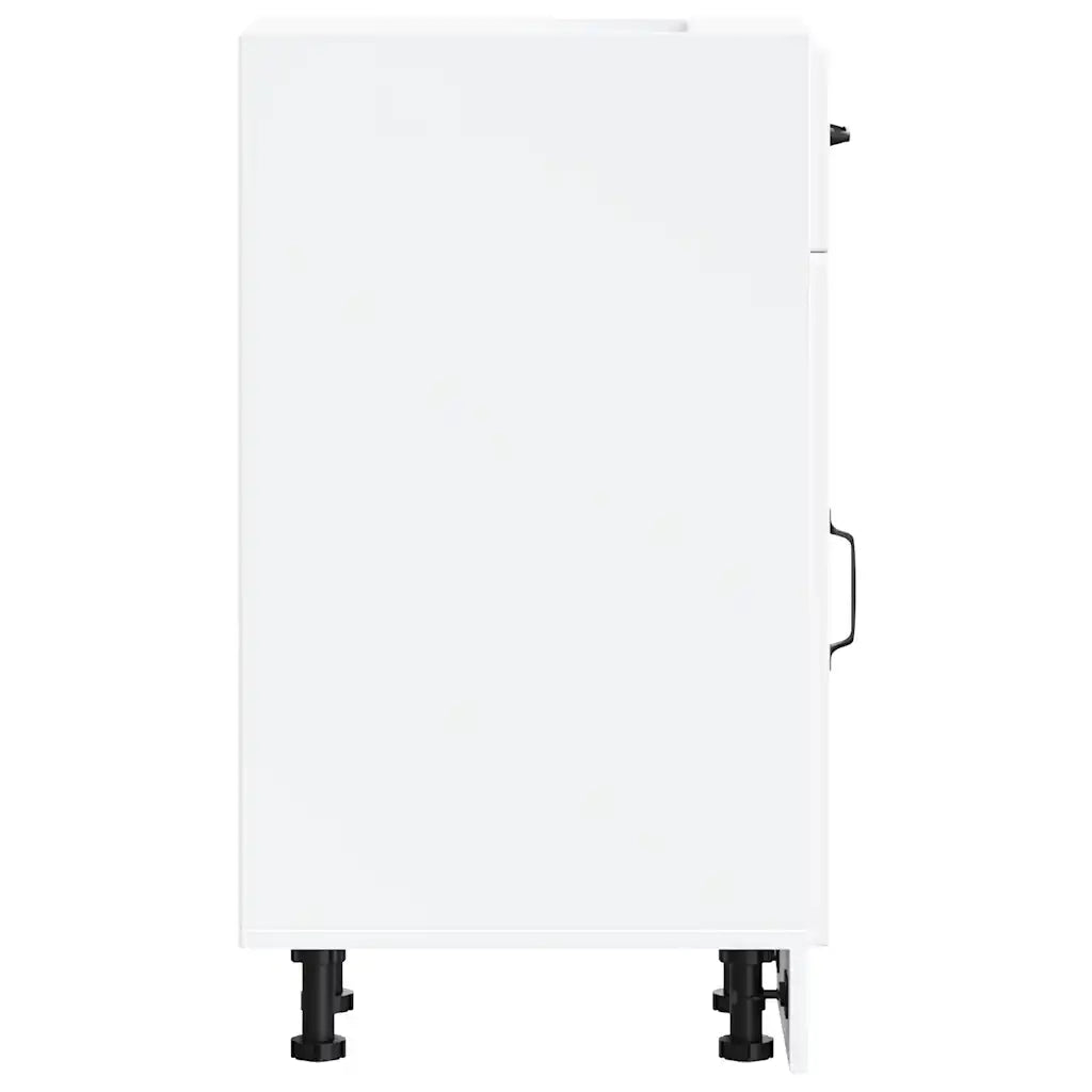 Mobile da cucina moderno con pratico spazio contenitivo 30 x 46 x 81,5 cm legno composito bianco 02_0049880