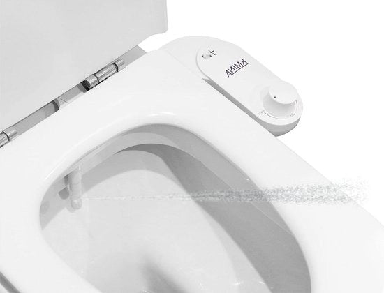 Bidet WC con Getto Acqua Fredda - Lunghezza Slang 80 cm - Adattatore WC per Doccia - Gettatore d'Acqua - Non Elettrico - Regolabile Pressione - Bianco