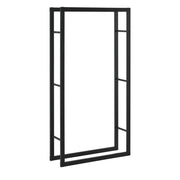 Portalegna per uso interno/esterno portalegna di design supporto per legna da ardere acciaio 80 x 25 x 150 cm nero 03_0006303