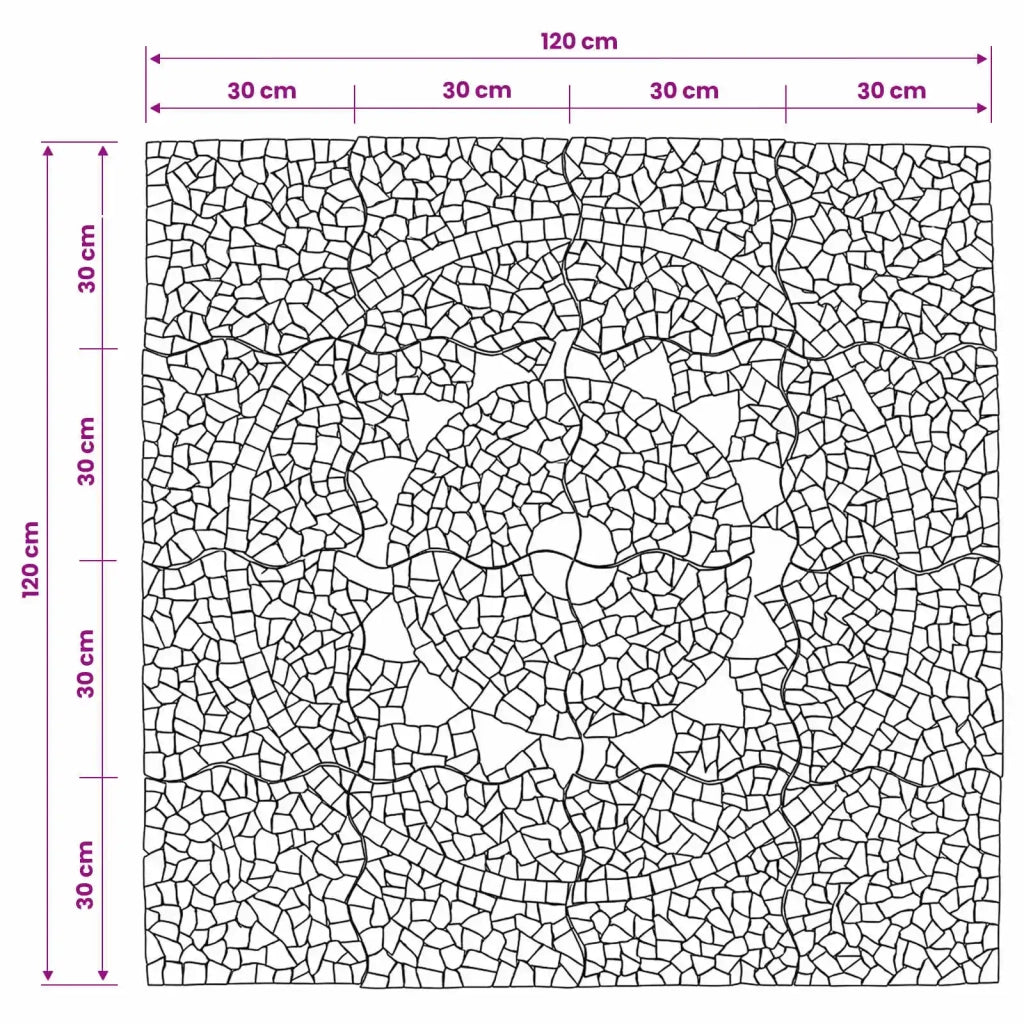 Piastrelle Mosaic con Motivo Girasole Multicolore 120 x 120 cm 42033520