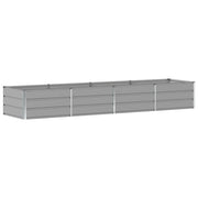 Fioriera dal design industriale moderno 320 x 80 x 45 cm per uso interno/esterno acciaio grigio chiaro 02_0059191